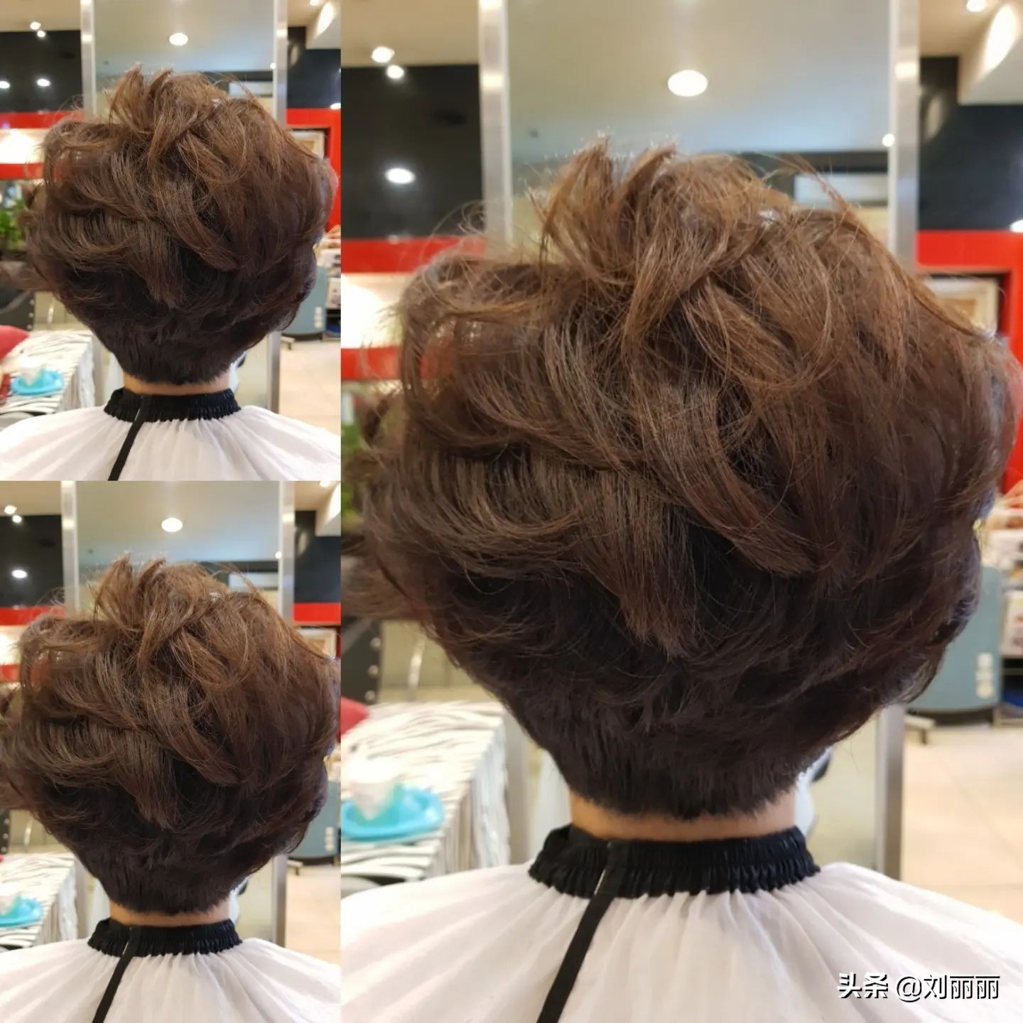 中老年短发烫发发型图片(白发阿姨做纹理短发) - 赤虎壹号