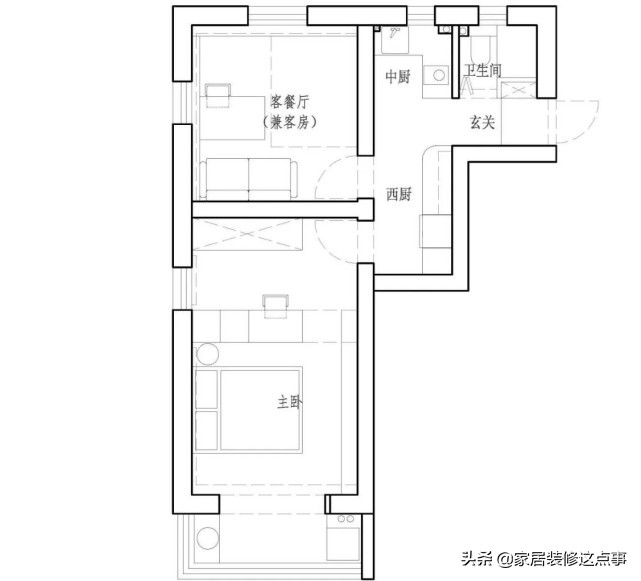 52㎡上海姑娘的家，厨卫不铺一块砖，床装墙壁上，进门我就迷住了