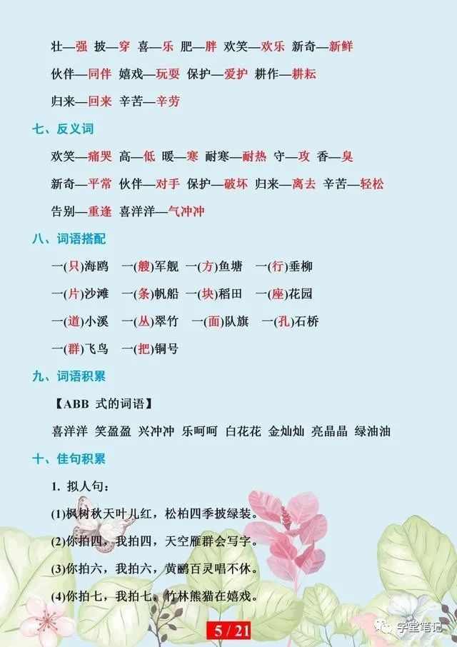 二年级语文：期末复习抓不住重点？备下这份知识点，成绩直上99