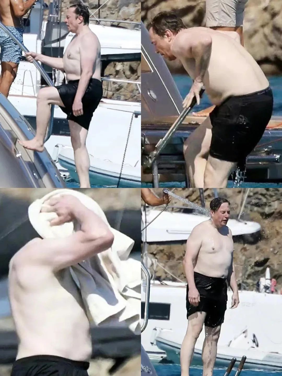 马斯克冷白皮大肚腩辣眼睛！嘲比尔盖茨身材不好的他，原来是垫底