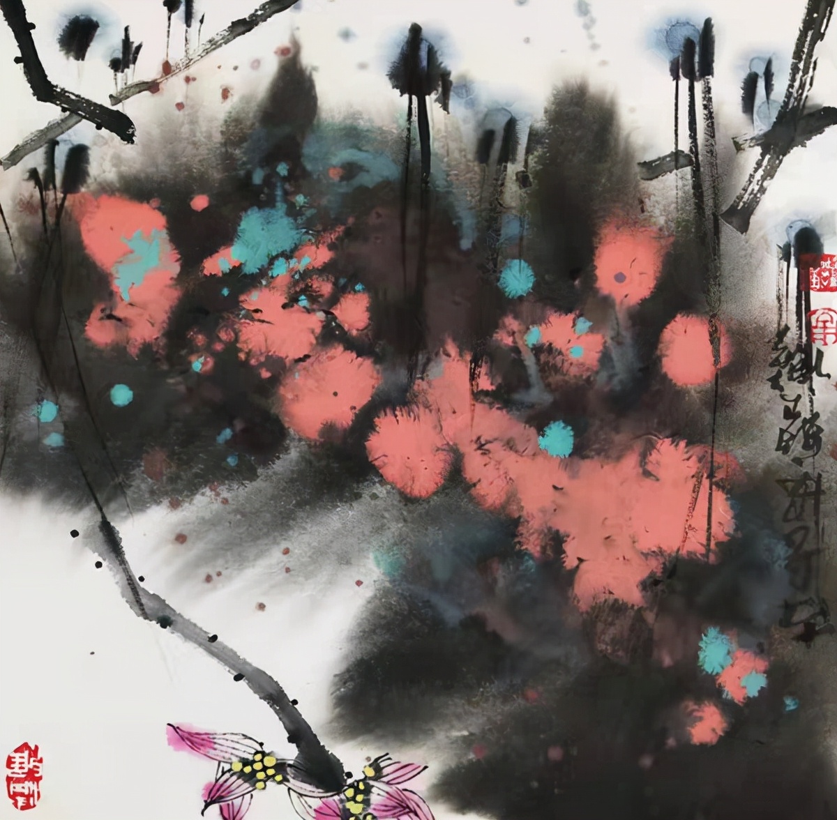 著名画家周宝麟：重彩泼墨荷花新作专题报道