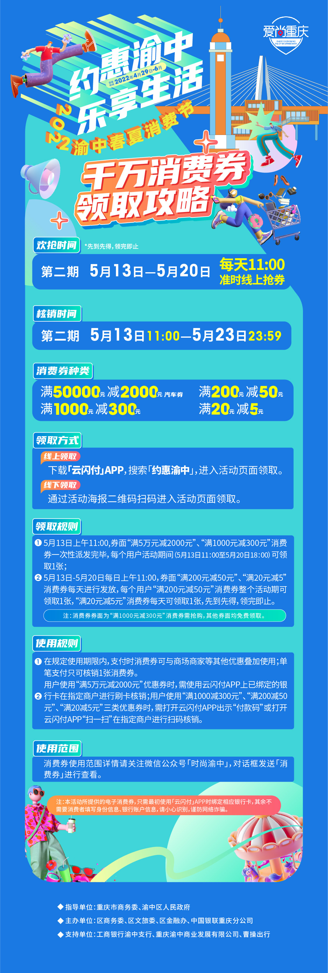 调好闹钟，继续欢抢！渝中消费券第二期发券即将开始