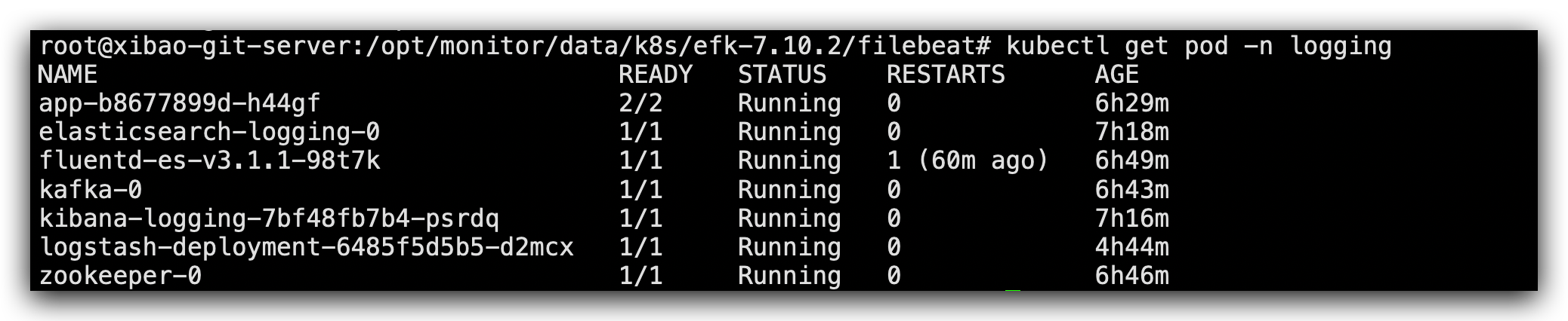 K8S搭建监控平台二之EFK（ElasticSearch + Filebeat + Kibana）