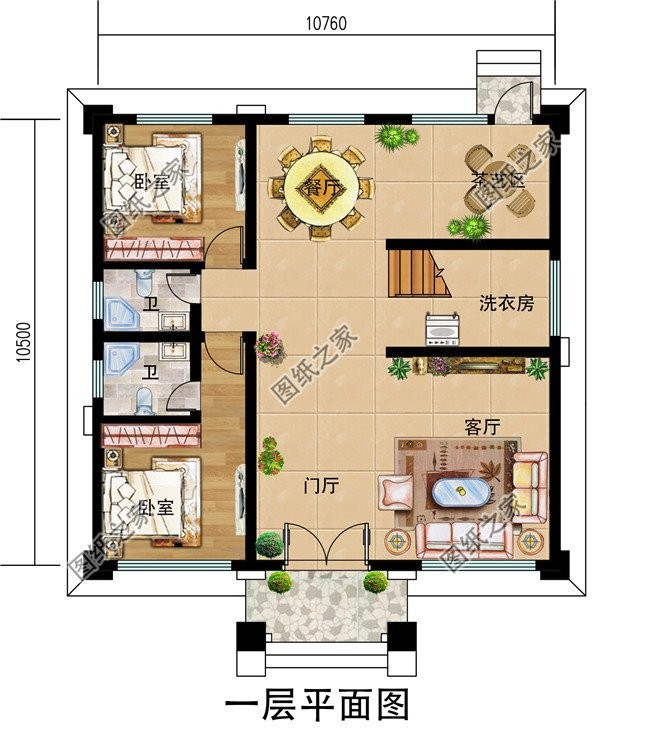 二层半别墅设计图，安静、舒适、宽敞，满足居住需求