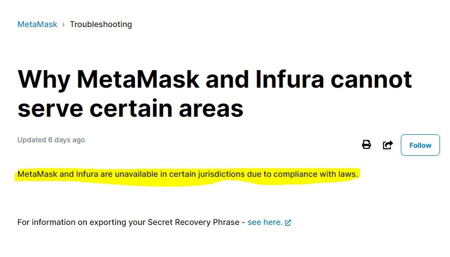 去中心化被打脸？MetaMask和OpenSea禁止某些地区用户访问