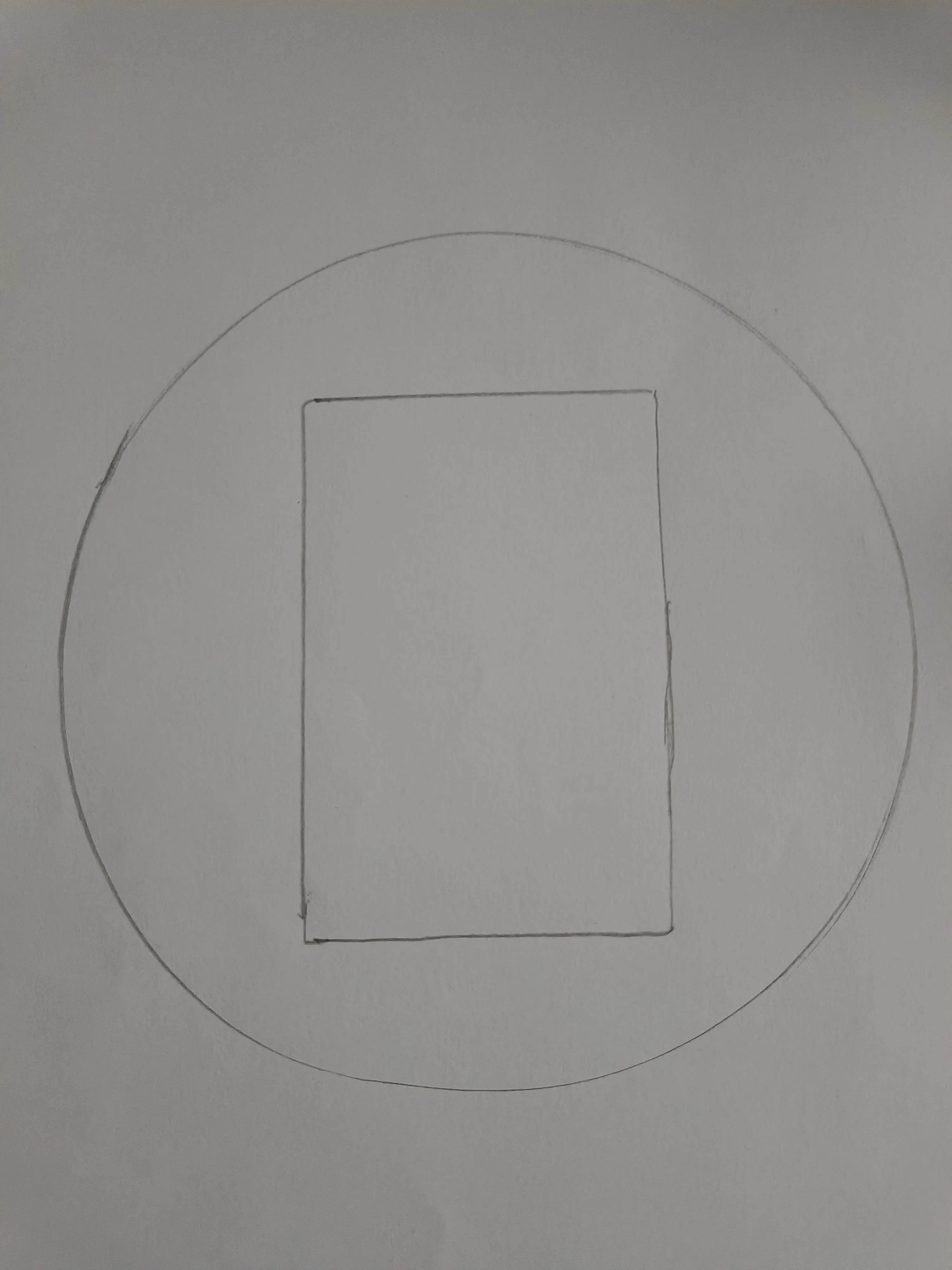 今天开会，会上老师让做一个游戏，如下图，在一张白纸上画出一个圆