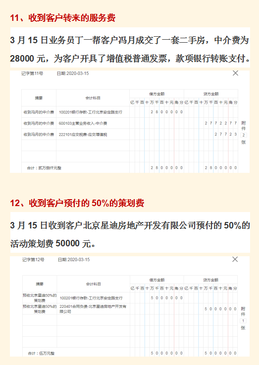 38笔房地产中介账务处理，从报销到结转，每一个步骤都很详细