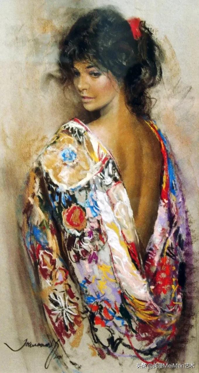 强烈的色彩，野性的美感，欣赏西班牙画家美不胜收的油画美女