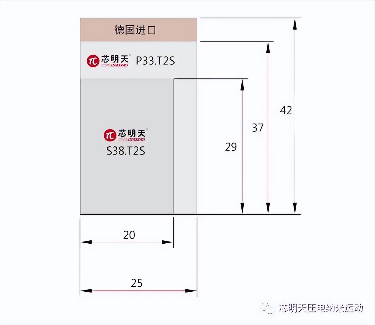 三款压电偏转镜型号尺寸图（S38更小巧）