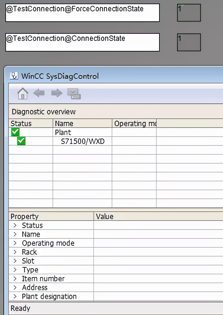 在WinCC显示与1500的通信状态