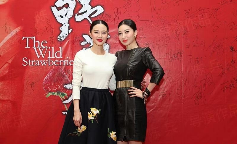 章子怡嫂子同框关悦，打扮霸气妆却太浓，表情管理失控太尴尬