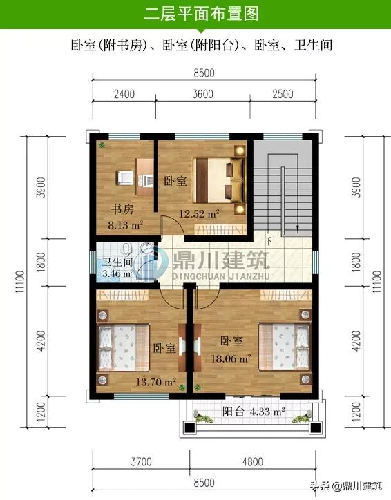 占地百平二层别墅，开间8米左右造价才25万，真正实用经济易建造