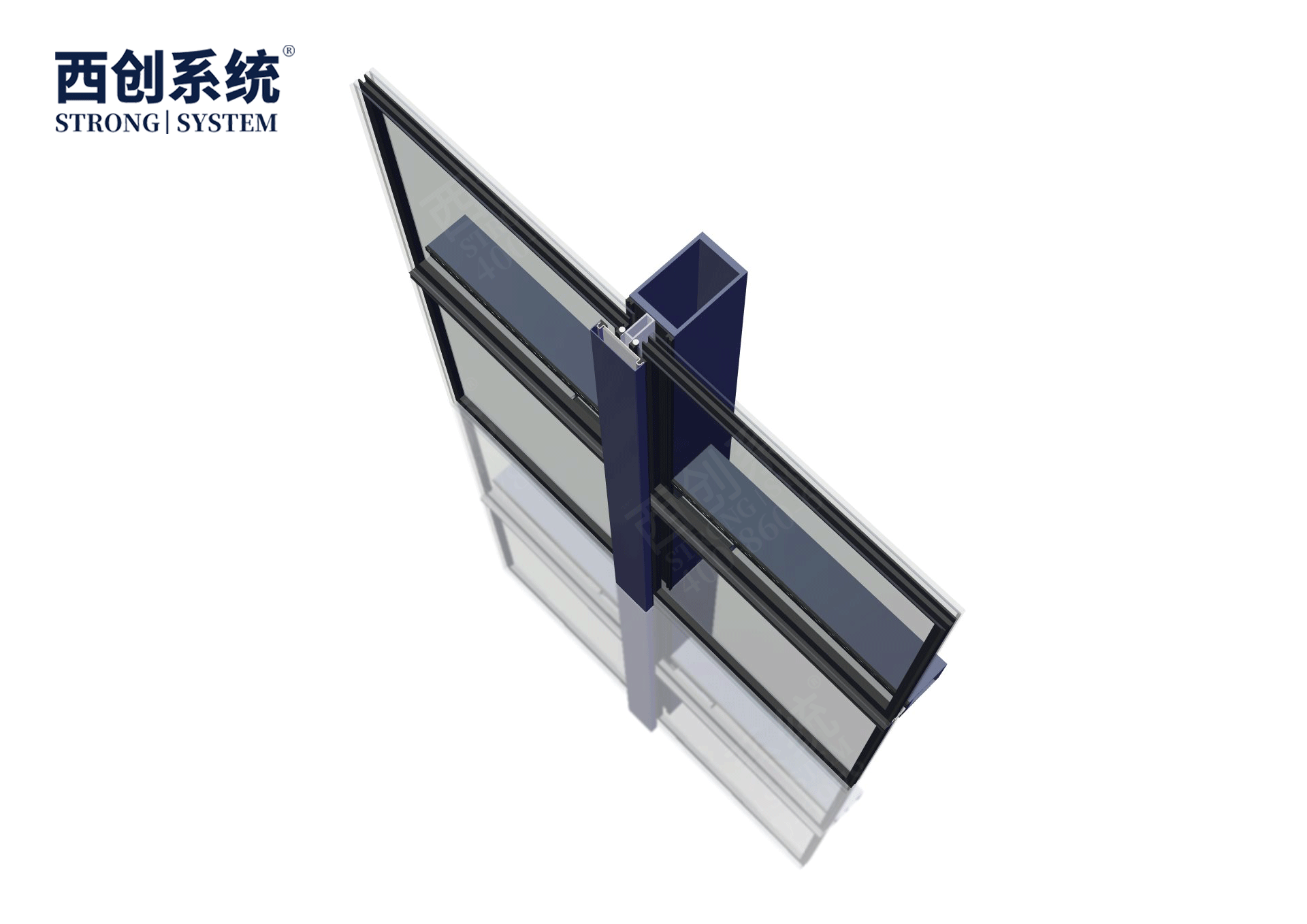 专利产品 | 上海嘉定项目铣卡槽精制钢玻璃幕墙系统 - 西创系统(图10)