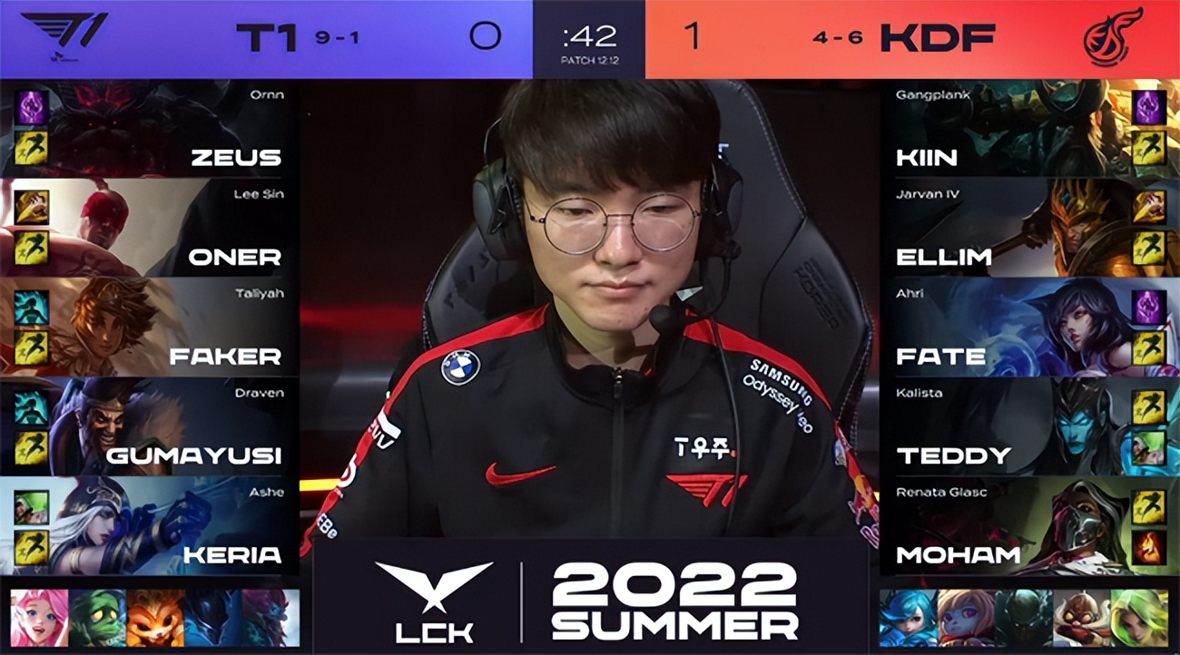 LOL-LCK：Faker岩雀闪现击杀Teddy卡莉丝塔