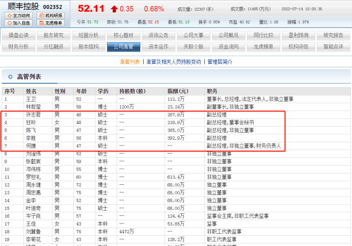 顺丰控股副总何捷财务出身曾是搜狐畅游CFO 跳槽来不足一年