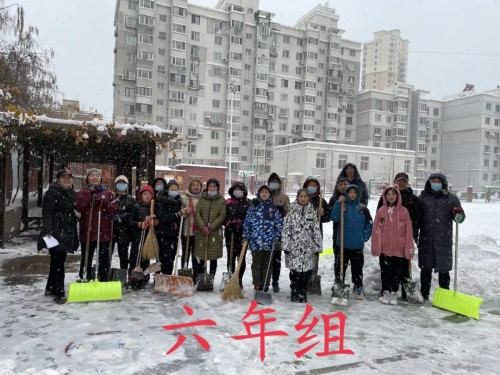 雏鹰实验小学家校携手共除雪(图13)