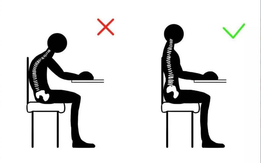 对脊椎最友好的坐姿就是"坐如钟",头和脖子保持直立,身体与地面垂直
