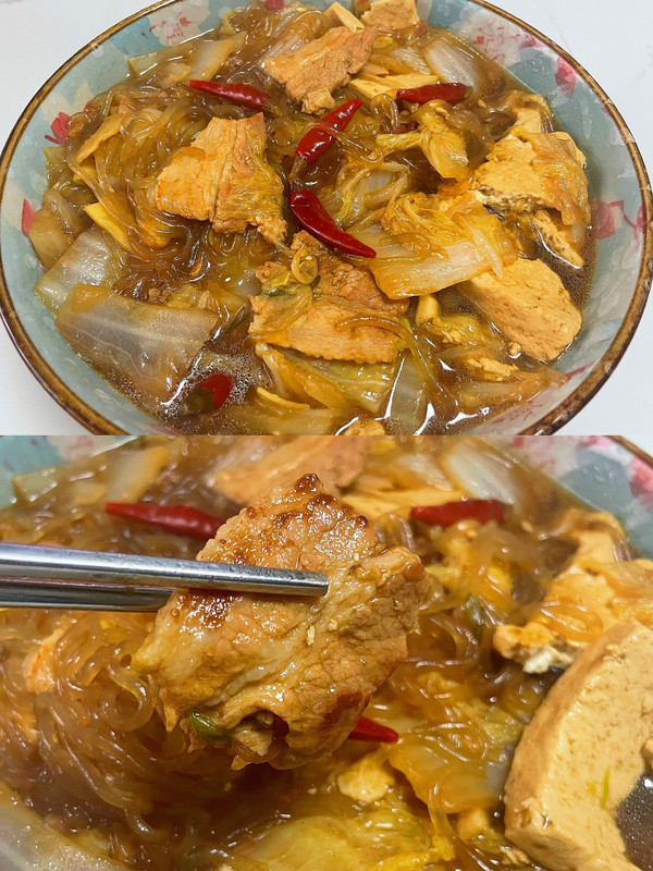 豬肉白菜燉粉條,豬肉白菜燉粉條的家常做法