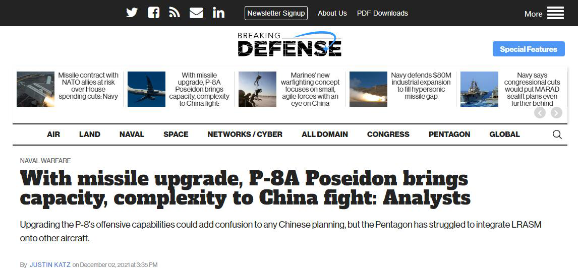 ���裡����Ҫ��P-8AѲ�߻���װԶ�̷�����������Ϊ�˸��й������鷳��