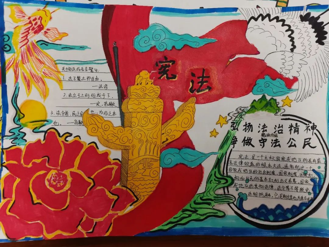 【国家宪法日】"宪法在我心"儿童手抄报欣赏
