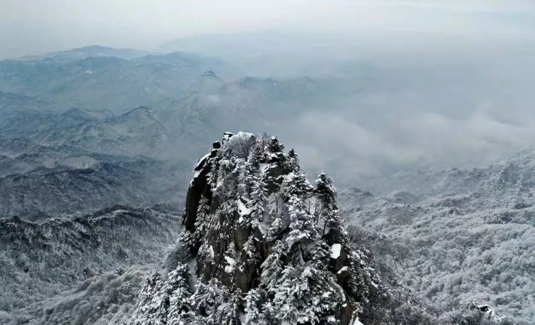 岐山最高峰——石榴山的雪景，美爆了！