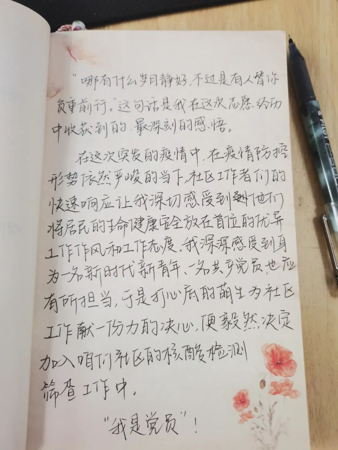 一份青年党员的战疫日记。