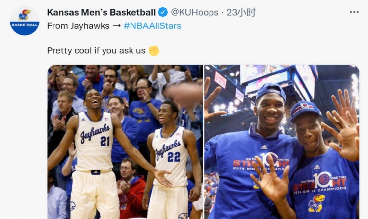 堪萨斯大学有哪些nba球员(昔日队友！堪萨斯大学祝贺恩比德维金斯同进全明星首发)