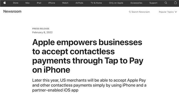 iPhone全新功能发布：可充当收款码的非接触式支付