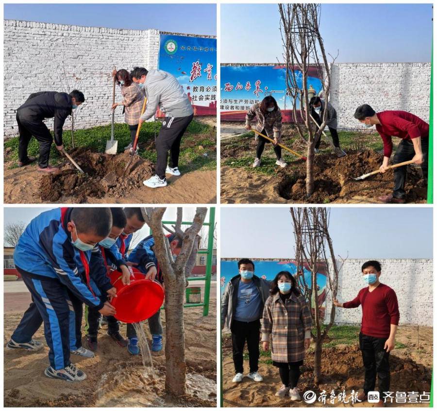 东昌府区花园路小学与付楼小学开展植树节活动(图2)