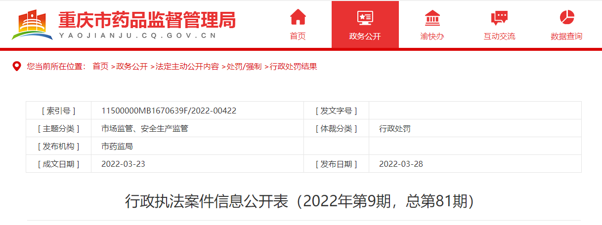 重慶鬼谷子醫療器械科技有限公司生產不符合產品技術要求的紅外體溫計被處罰
