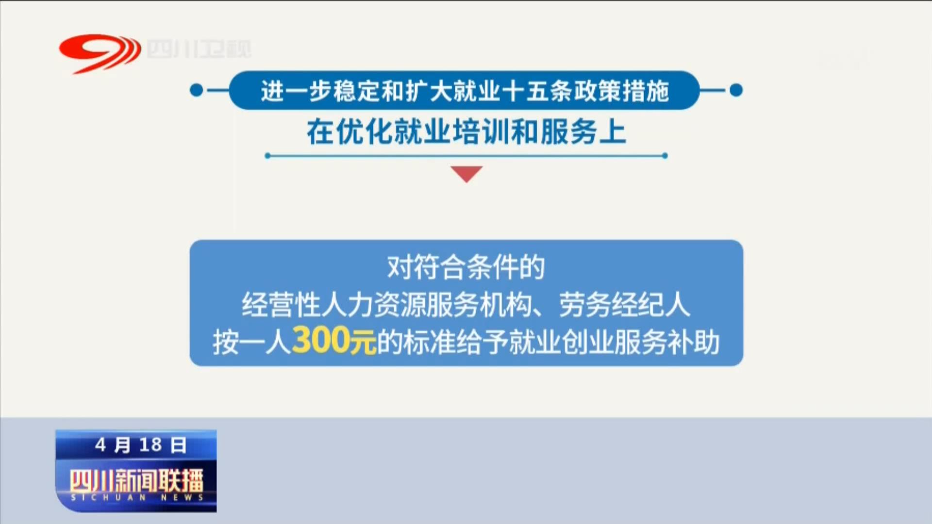 四川新闻联播丨我省出台稳定和扩大就业十五条政策措施