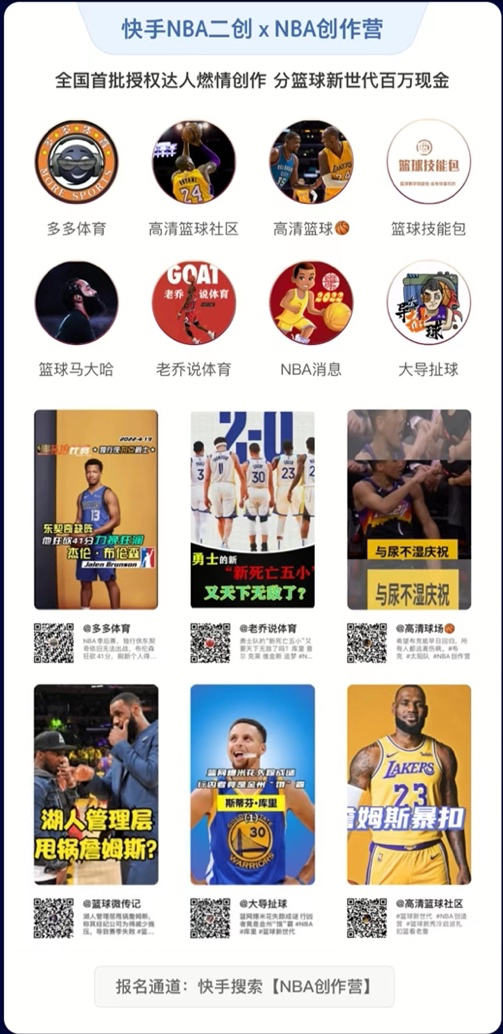 有哪些nba球星入驻快手(相关视频总播放量超50亿，快手发布NBA季后赛首轮观赛报告)