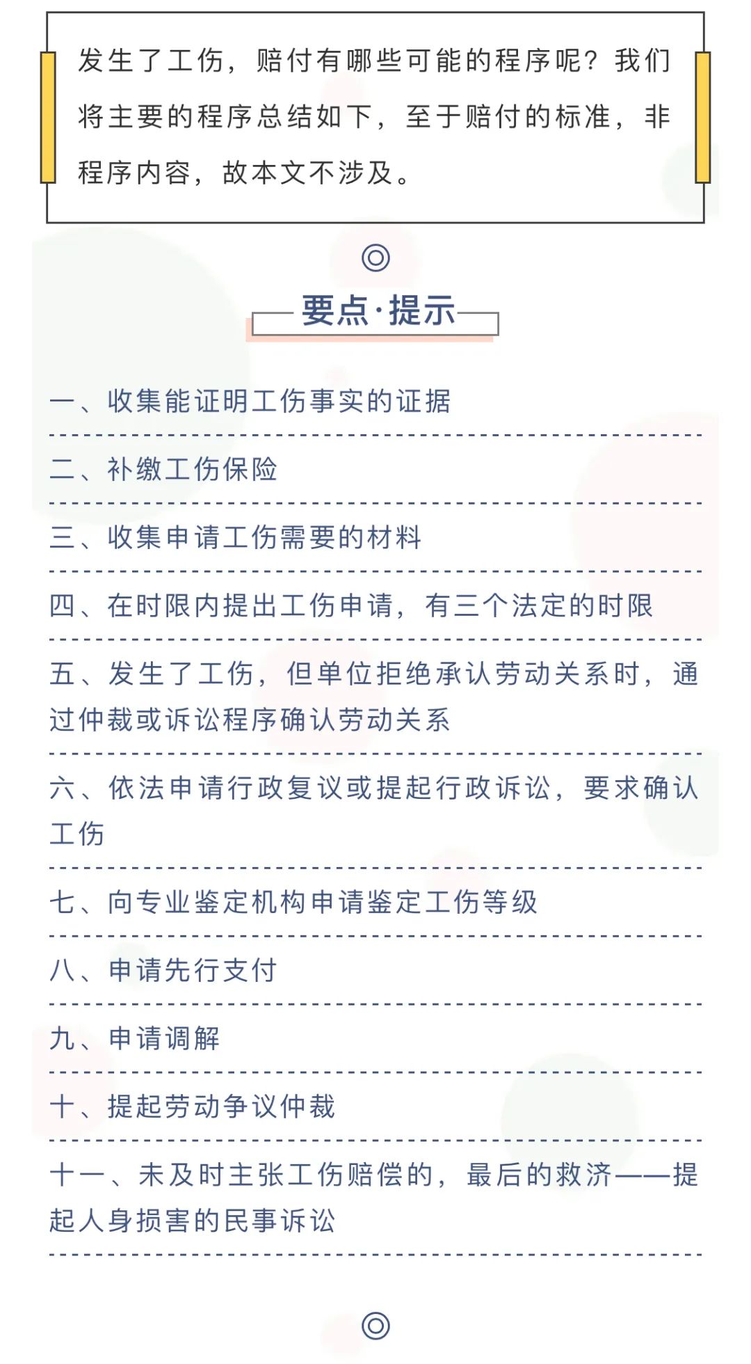 工伤赔付的11个程序指引