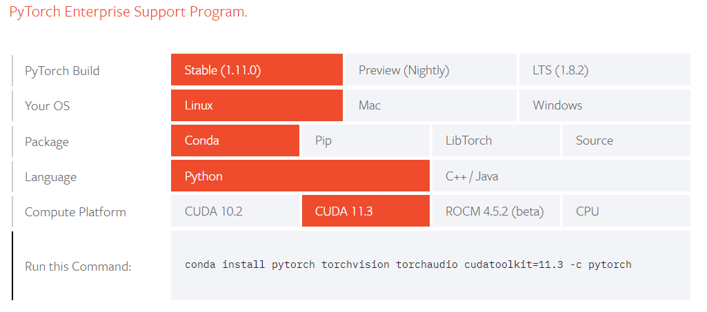 安装深度学习框架Pytorch