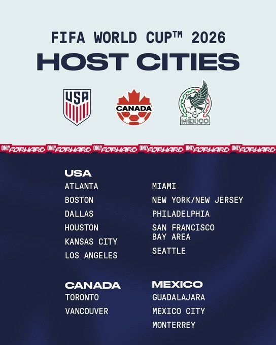 下一局世界杯在哪举办（2026世界杯举办城市：洛杉矶、温哥华、墨西哥城等16座城市入围）