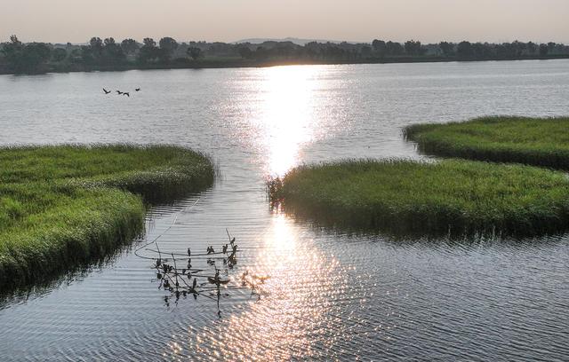 陕西靖边：芦河湿地水清景美