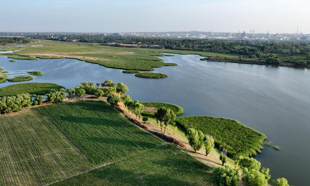 陕西靖边：芦河湿地水清景美