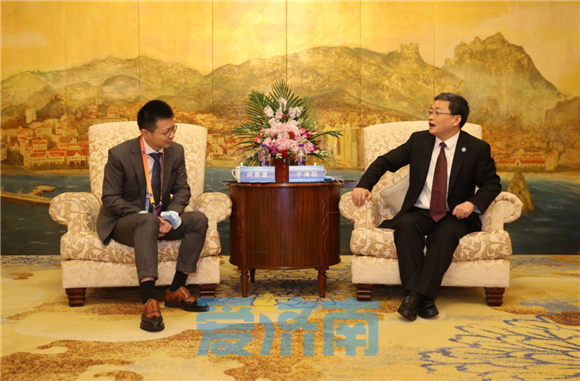 于海田会见万马联合控股集团总裁何若虚一行