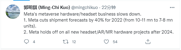 郭明錤称me<em></em>ta下调40%VR设备预计出货量，歌尔股份闪崩跌停