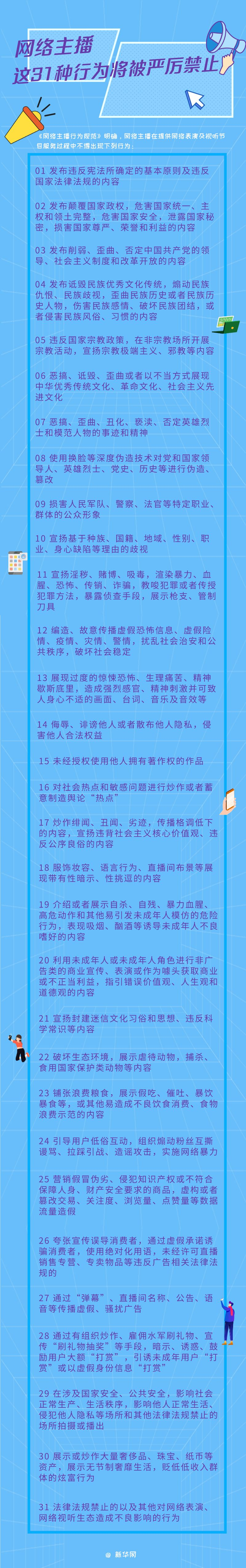 网络主播这31种行为将被严厉禁止