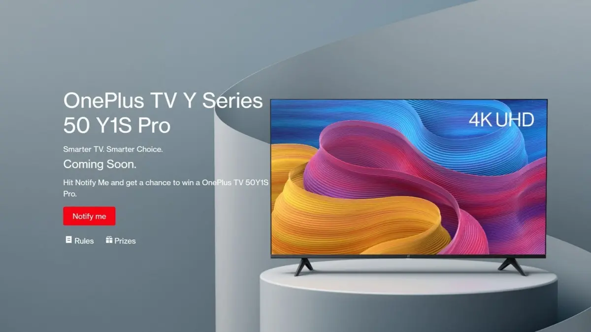 50吋一加Y1S Pro電視印度上架 預估6月27日發貨