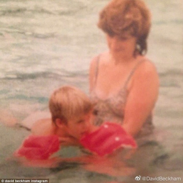 贝克汉姆发旧照为母亲庆生 网友：好像戴安娜王妃