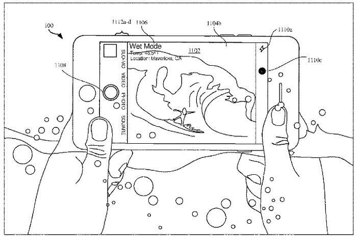 苹果获得一项可帮助iPhone屏幕在雨水中维持交互的新专利