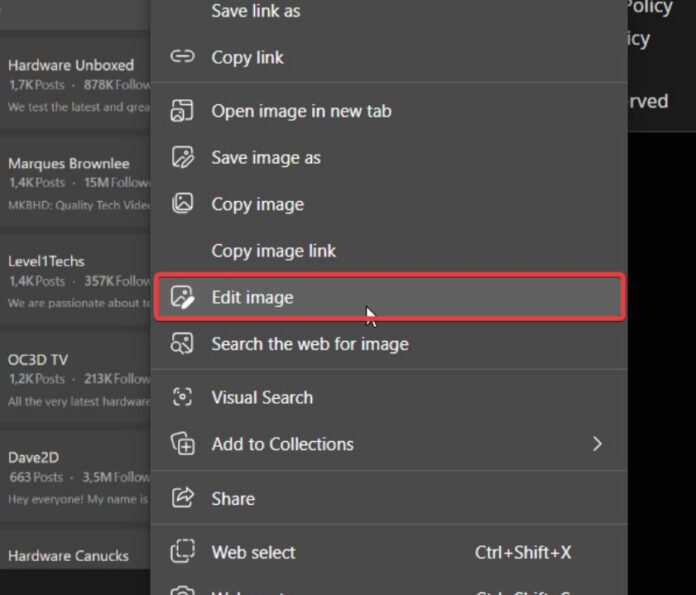 Edge浏览器即将迎来类似Microsoft Photos的图像编辑功能