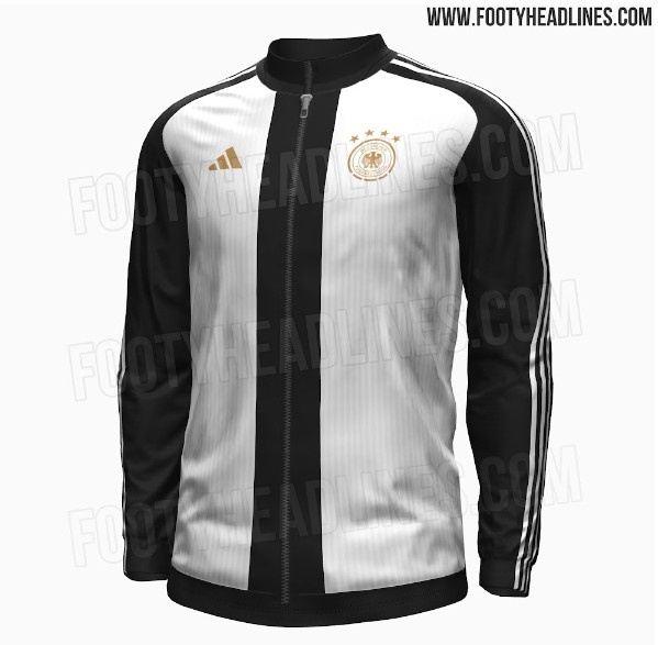 世界杯球服(德国队世界杯球衣和外套谍照：传统白色为主，搭配黑色和金属色)