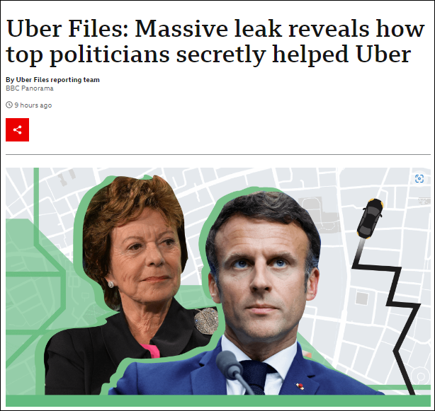 美国打车公司Uber秘密文件遭泄露，牵扯出马克龙等多位欧美政客