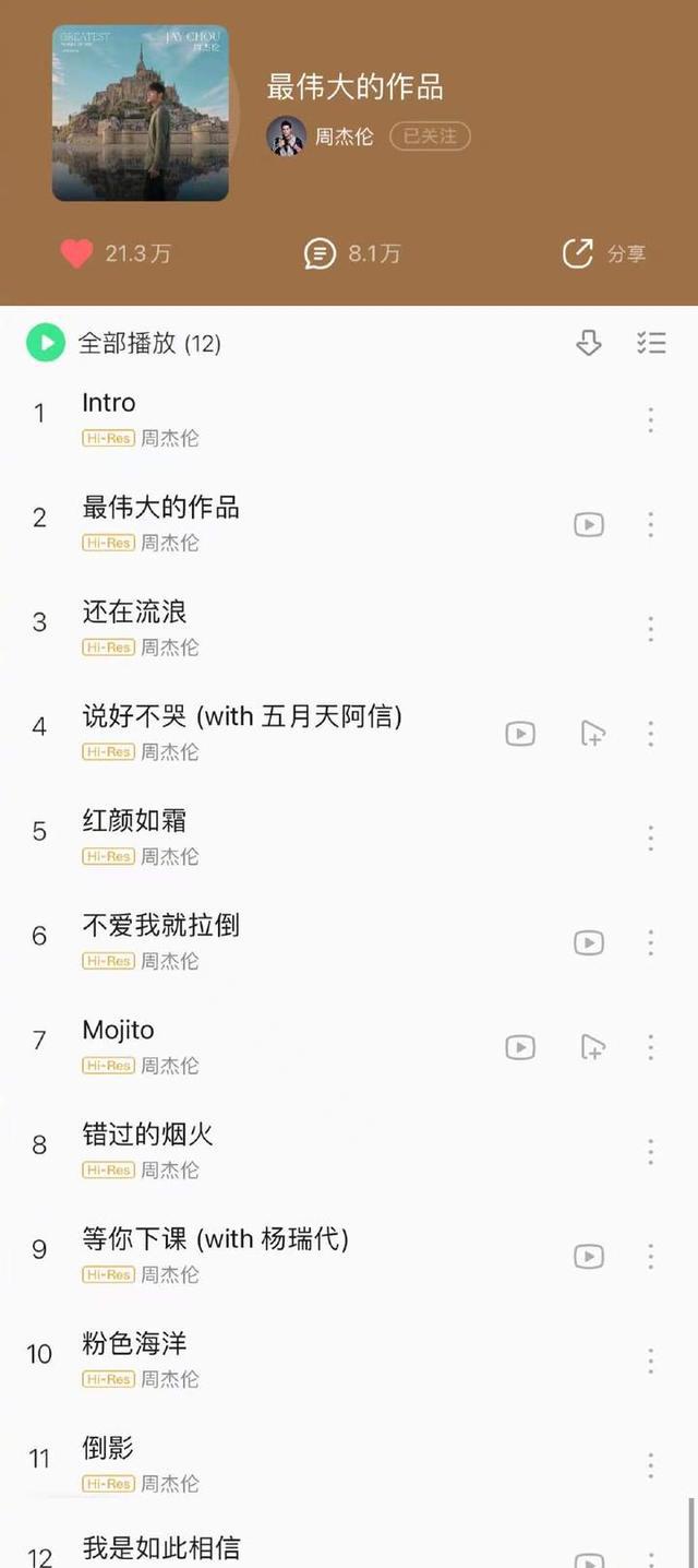 提前上线！周杰伦新专辑销售总额已破亿