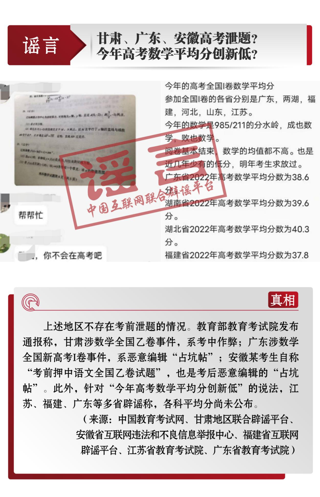 打击网络谣言 共建清朗家园 中国互联网联合辟谣平台6月辟谣榜