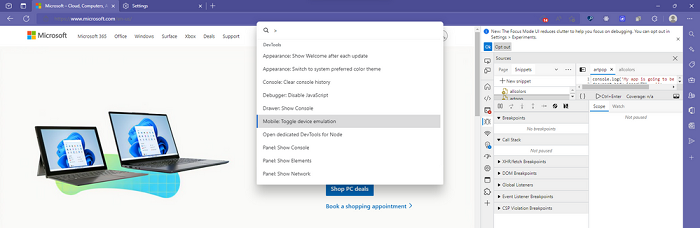 Edge Canary 105版启用“命令面板”功能：可快速执行各项命令