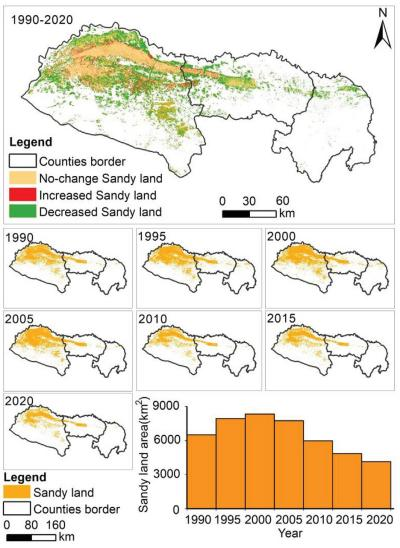 我区科研团队利用卫星遥感解密近30年库布齐沙漠沙地时空演变